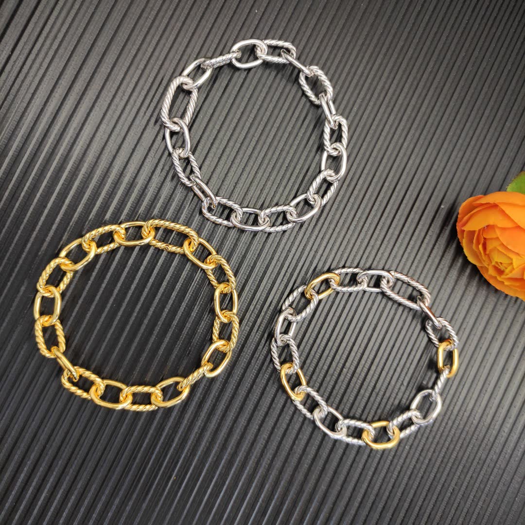 David Yurman Gold and Silver Tone Rope Chain Bracelets